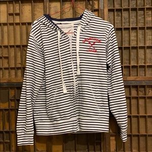 Tops - Grand View Lodge striped zipper sailor hoodie Tops - Grand View Lodge striped zipper sailor hoodie